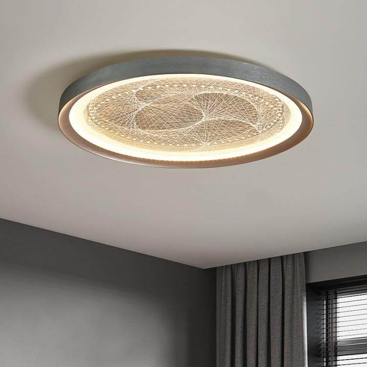 意式现代简奢卧室吸顶灯极简设计师款创意编织网全光谱主卧书房灯