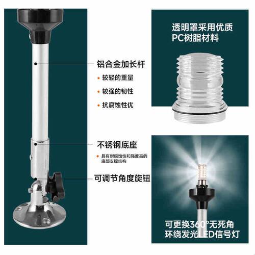 船用航行灯信号灯游艇配件环照灯左右舷灯航行指示灯12VLED舷灯
