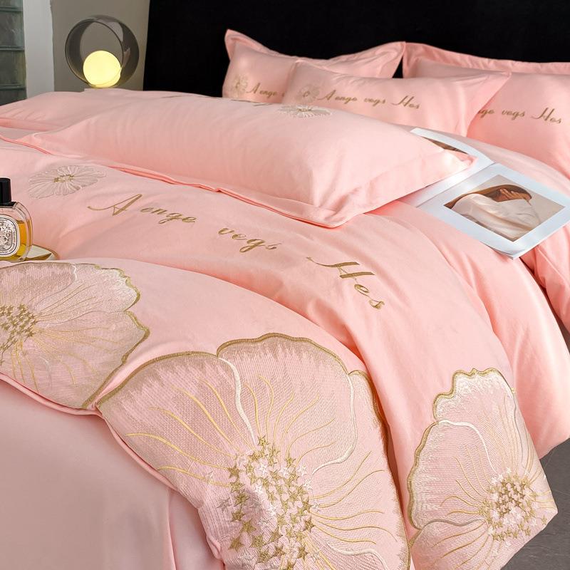 OAP韩版水洗被四件套床床单床上三件套卡通花边套笠款四棉季通用