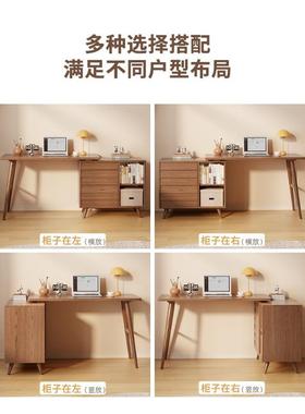 实木转角书桌书柜电组合一体学ZG-65634生学专用写字收台隐习藏缩