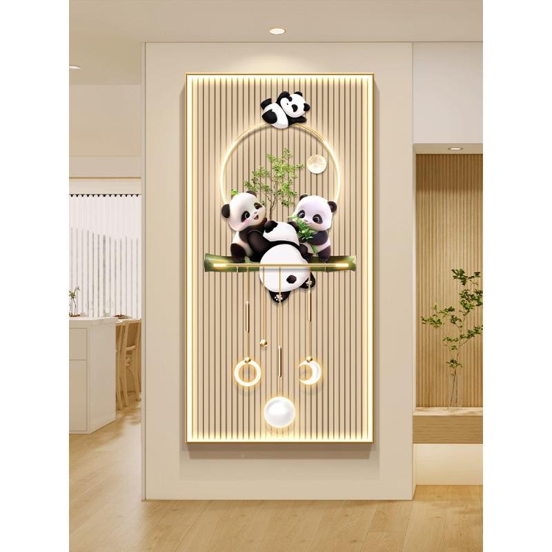 轻熊入e户玄关装饰画竹报猫平安FVC走廊过道挂画客厅进门ld奢灯壁