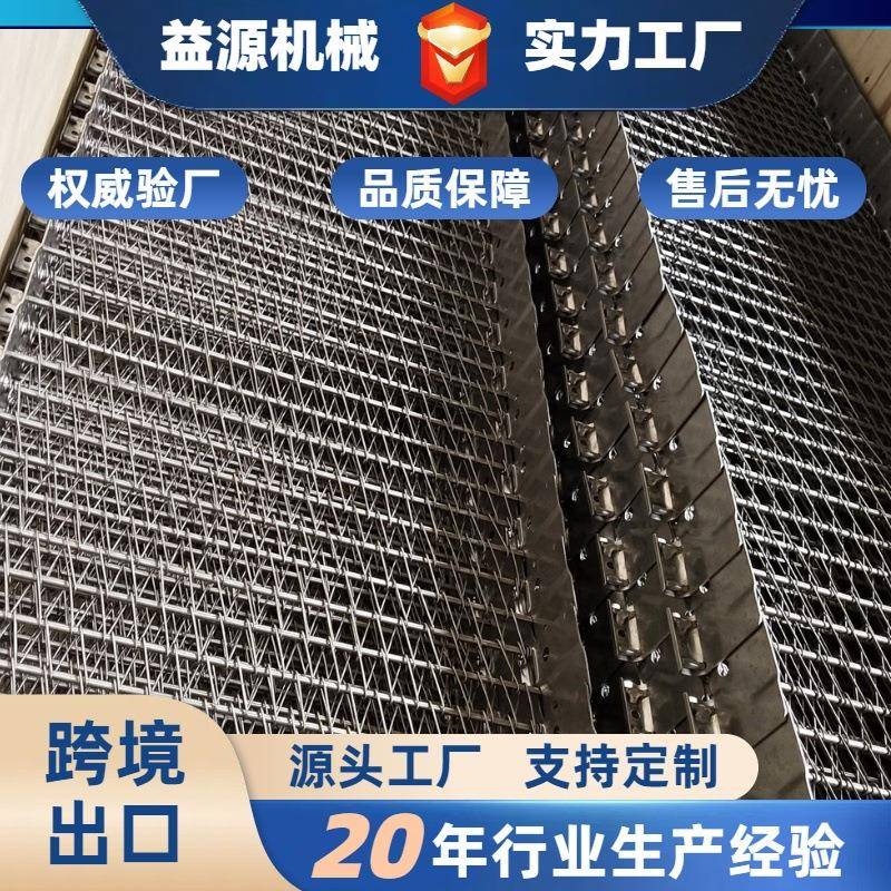 不锈加密网带洗涤钢干燥冷却热理ZOV网链带输送线处挡板式网输送