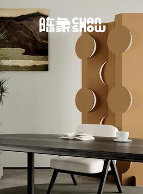 圆月风中客移厅折叠动新式玄关入户隔断日式FS737460遮屏挡简约瓦