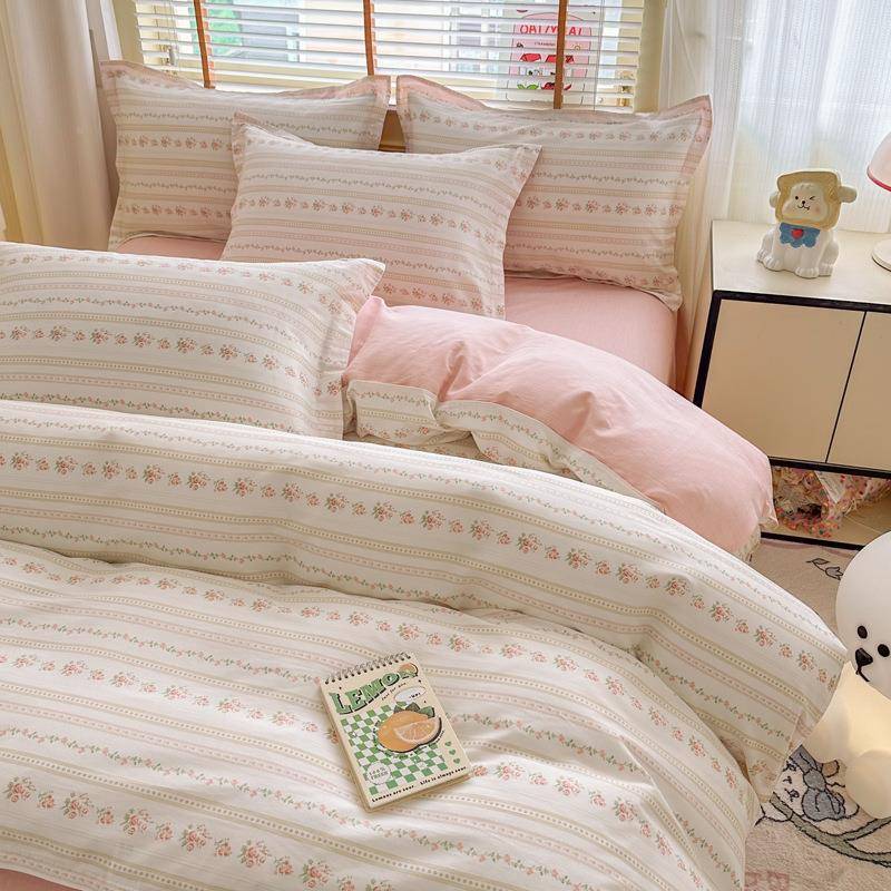 0件套纯棉全四棉10SOB床上品用床笠被套学生宿舍单人床单被罩三件