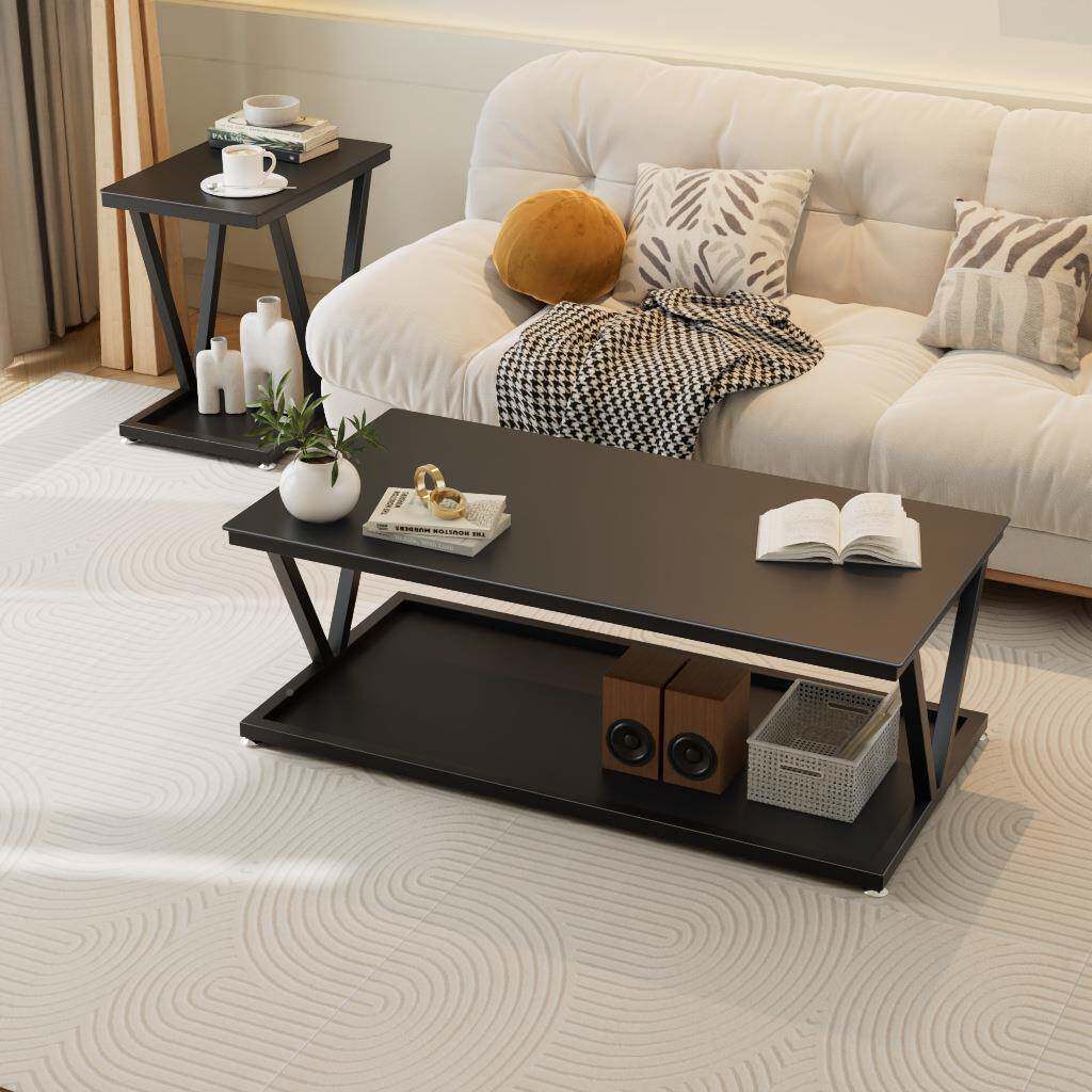 组厅家用小户型小茶几合茶桌简约现代ZGC钢化玻客璃大大容量双层