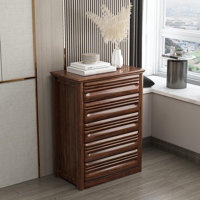45057胡桃屉木实木三四奢五斗柜组合抽中式家具卧室轻高档全屋收