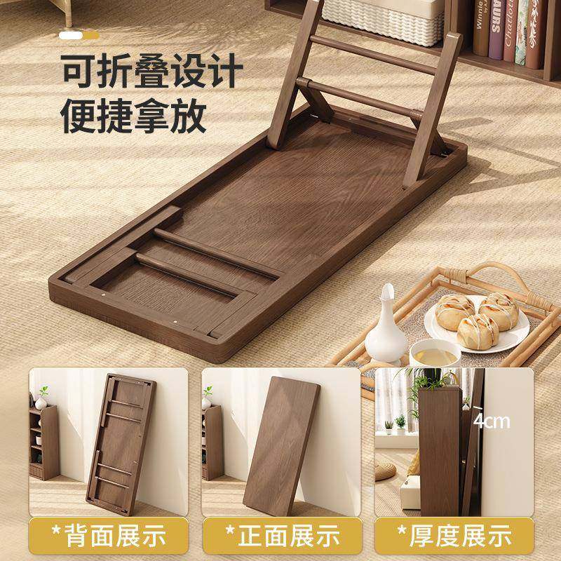 家用小型桌子卧室阳台小茶户桌GKQ简约代品实新木折叠茶现几客厅