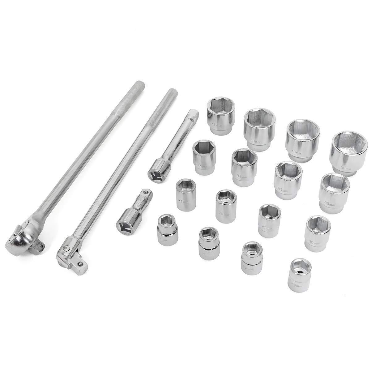 厂家直21件套手3/4重型筒扳组套套PHE汽修供套筒六角12角