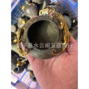 仿古铜杂件复古仿青器器大貔SDR001貅烟灰缸绣笔洗工艺品家居摆绿