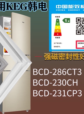适配KEG韩电冰箱BCD-286CT3 230CH 231CP3门密封条吸力磁条圈配件