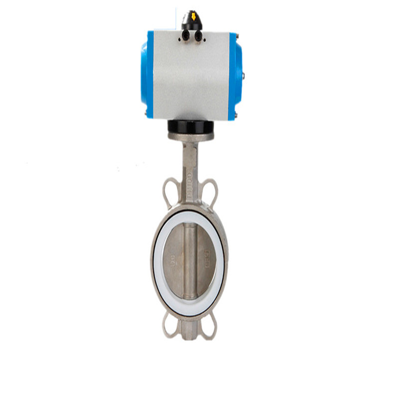 气动不锈钢蝶阀D671F/X-16tP 全304对夹蝶阀 DN50 65 80 100 125