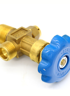 全铜QF-2氧气阀40L手轮款有丝阀杆氧气瓶阀门钢瓶阀门氧气瓶咀子