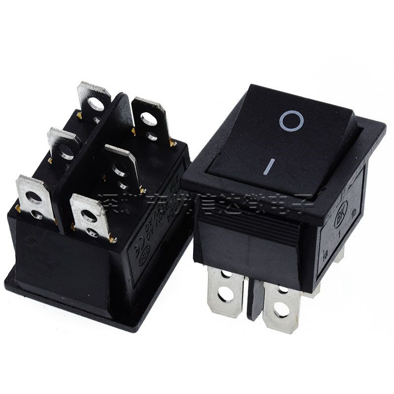 船型开关KCD4船形开关25*30MM翘板电源开关4/6脚红灯绿灯31x25MM