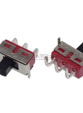 红色90度弯脚卧式 拨动开关SS8-102M3 三脚两档 拨码 摇臂开关