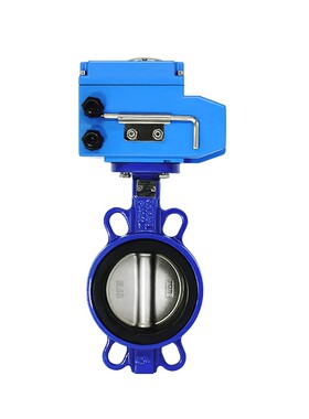 D971X电动对夹式蝶阀铸铁 电动切断阀DN50 65 80 100 150 2Z00 30