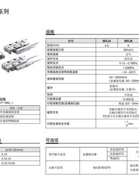 SMC滑台气缸MXJ8-20/MXJ6L-10/MXJ4-5C/MXJ8-15CS-CT-P-X39