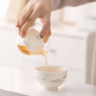 羊脂玉瓷便携式 快客杯一壶二杯随身户外盖碗功夫茶杯 旅行茶具套装