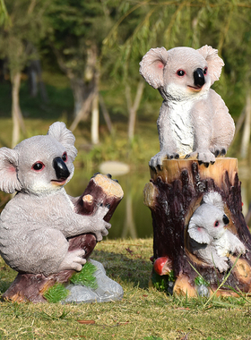 树脂工艺品雕塑仿真动物考拉庭院花园装饰公园户外园林景观摆件