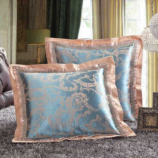 欧式全棉贡缎提花靠垫套大红结婚庆不含芯60X60床头大靠枕抱枕套