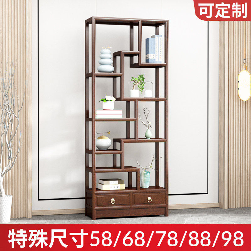实木博古架新中式现代简约茶叶柜置物架茶室玄关隔断多宝阁展示柜