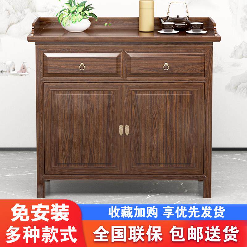 新中式餐边柜实木客厅储物柜酒柜厨房置物柜饭店茶水柜酒店备餐柜