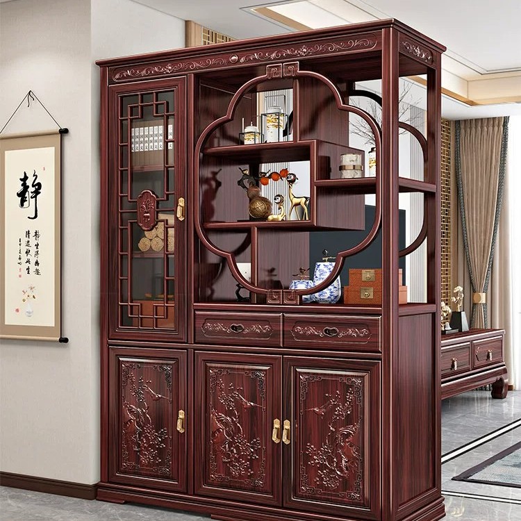 汉隆堂新中式实木间厅柜酸枝红木玄关储物家用客厅入户进门隔断柜
