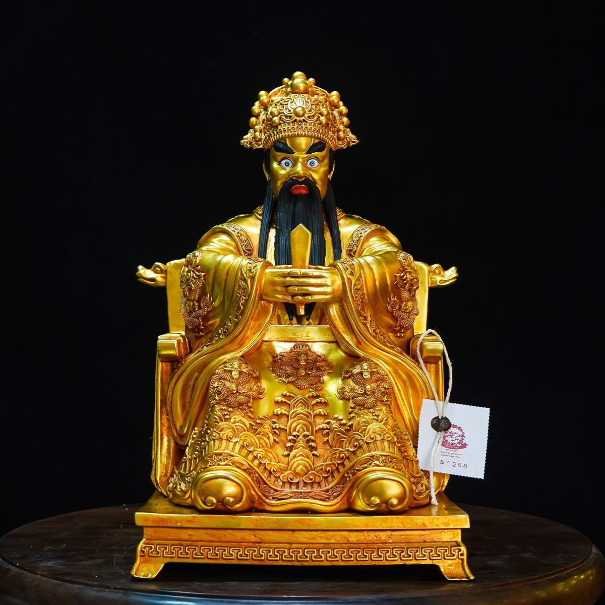 藏式纯铜十寸龙王广济五爷佛像