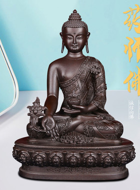 藏传纯铜药师佛佛像摆件