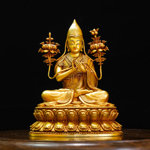 王师兄藏传黄铜麦彭仁波切佛像家用摆件尼泊尔工艺精品仿古鎏金家