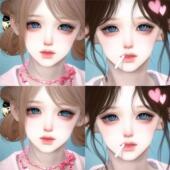 十月雪 发4 茶雾 蒂娜 逆水寒手游捏脸女通用 冰莓