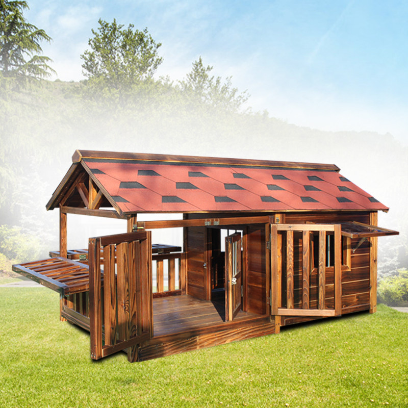 实木大型狗屋别墅四季通用户外防水狗窝室外夏天凉窝防雨冬季保暖