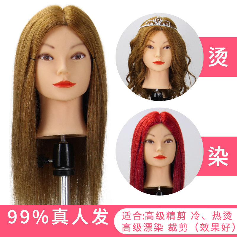 全真发头模真发学徒剪发假人头模烫染美发模特头练习头公仔头模头