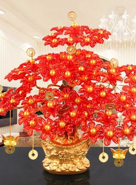 发财树diy材料包手工串珠制作相框摆件龙工艺品编织成人摇钱树