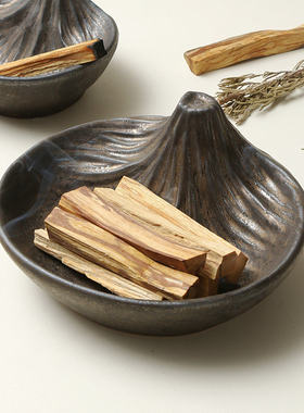 KAIYI陶瓷秘鲁圣木圣草香薰雪松香插香座托盘富士山装饰收纳摆件