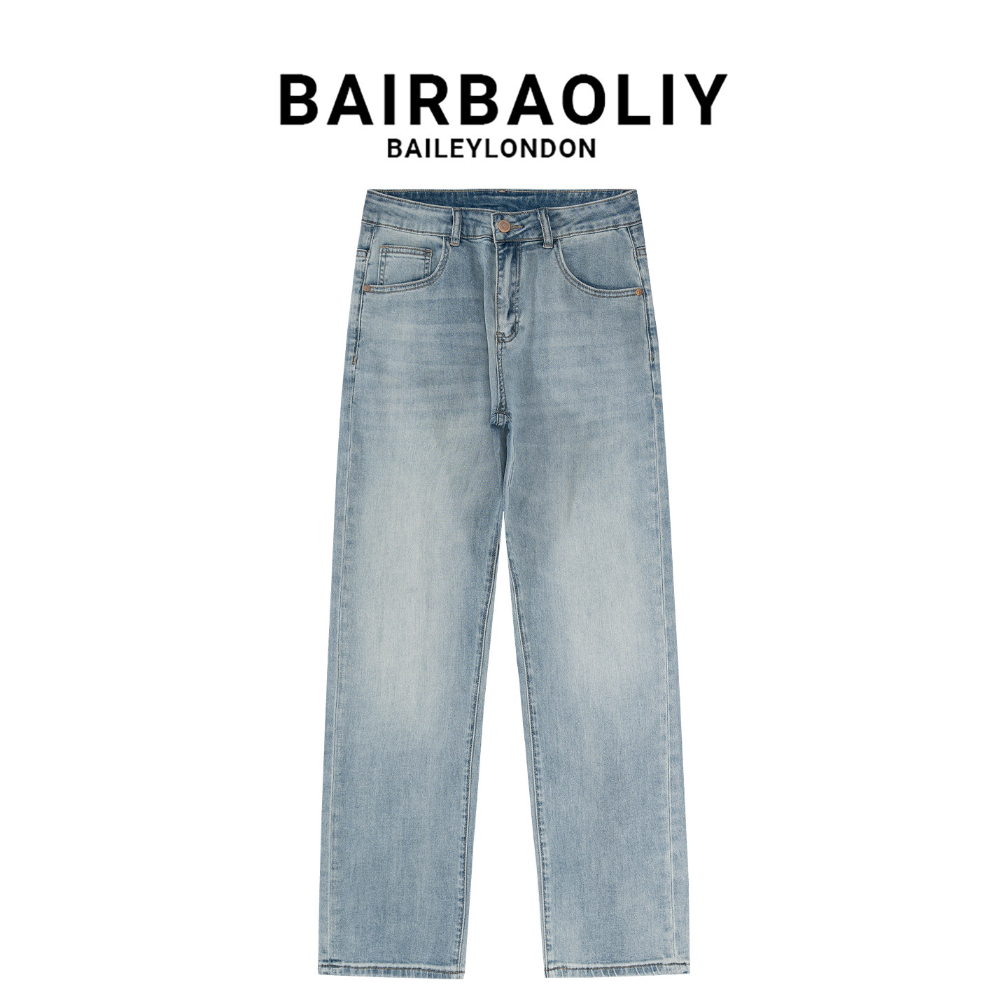 BAIRBAOLIY夏季薄款透气舒适百搭弹力休闲小直筒牛仔裤男士长裤子