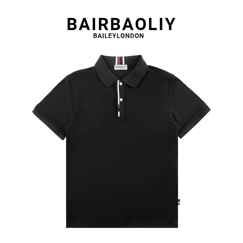 BAIRBAOLIY重磅珠地短袖POLO衫春夏百搭新款舒适透气翻领男装上衣