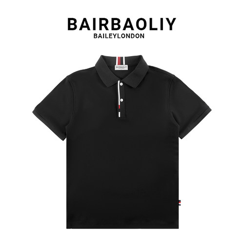 BAIRBAOLIY重磅珠地短袖POLO衫春夏百搭新款舒适透气翻领男装上衣