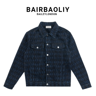BAIRBAOLIY复古轻奢潮牌纯棉修身 外套 牛仔夹克上衣经典 痞帅美式