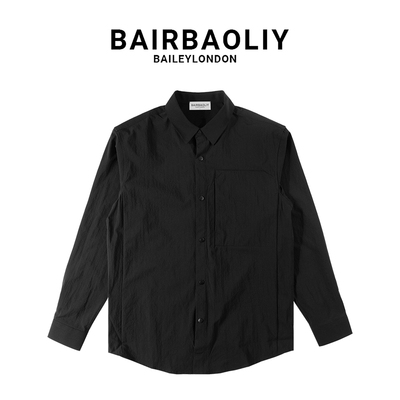BAIRBAOLIY美食轻奢高级感长袖衬衫男春夏复古简约休闲新款衬衣潮