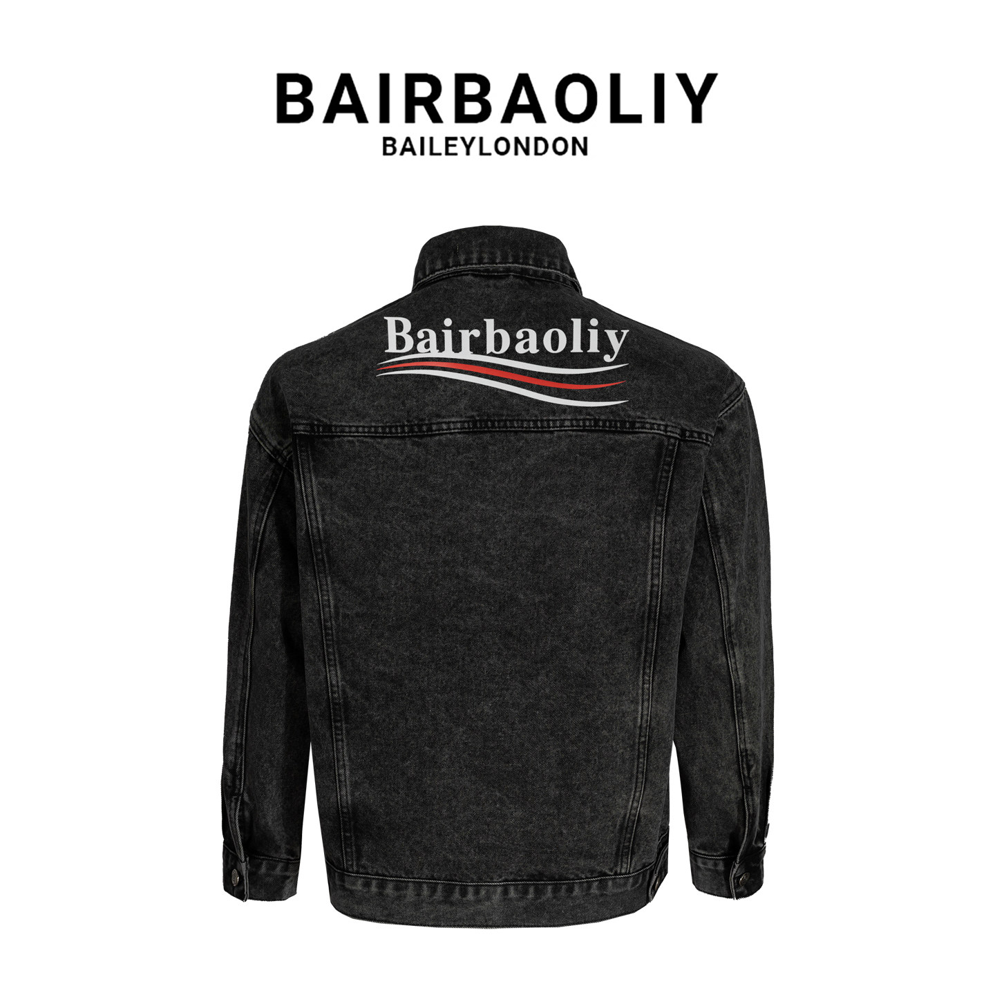 BAIRBAOLIY高级黑夹克男士欧潮宽松复古翻领设计高端大牌质感外套