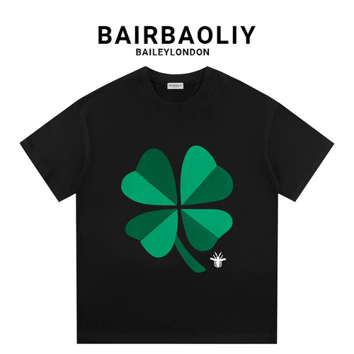 BAIRBAOLIY纯棉四叶草短袖T恤