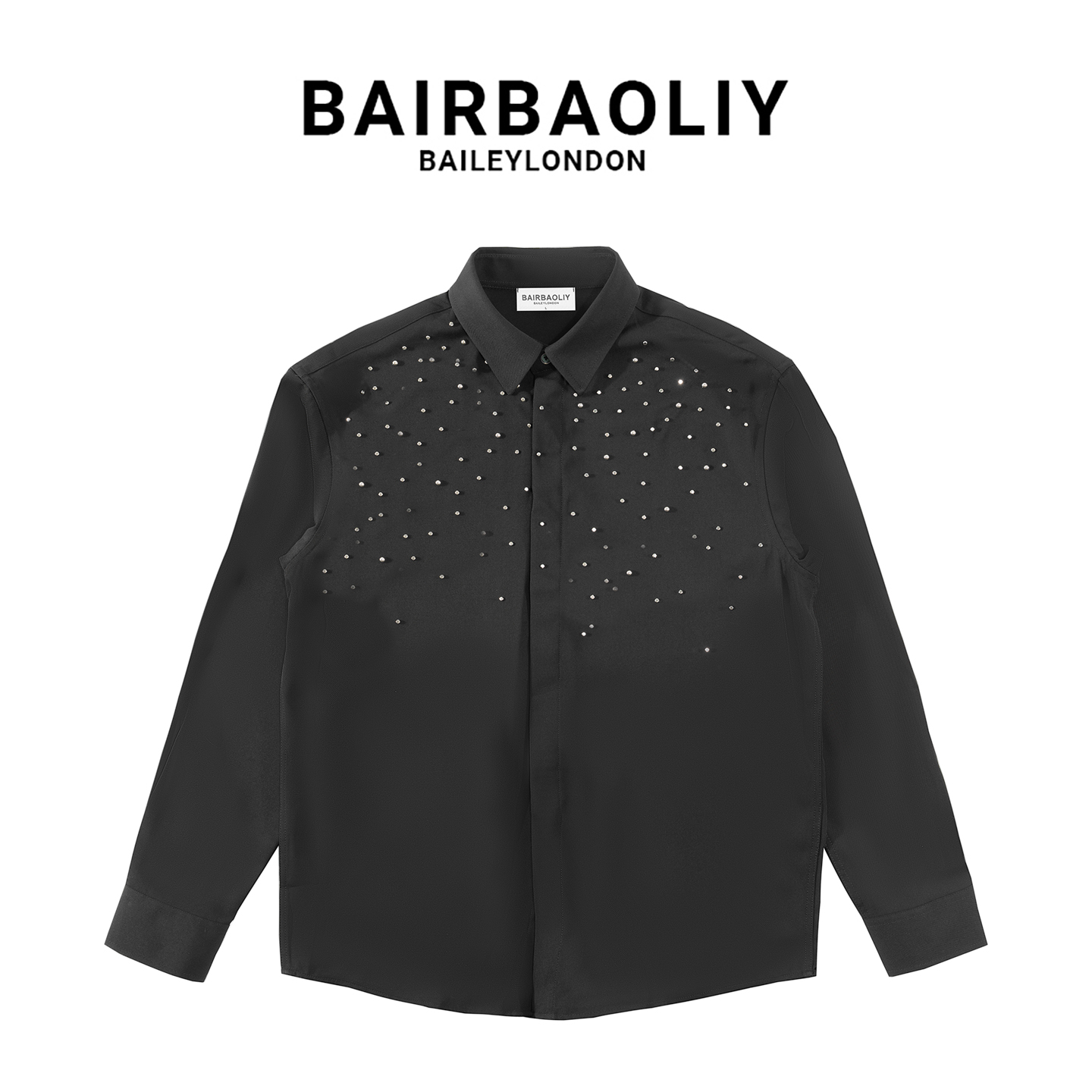 BAIRBAOLIY高奢满天星钉珠衬衫男长袖设计感新款青年小众休闲衬衣