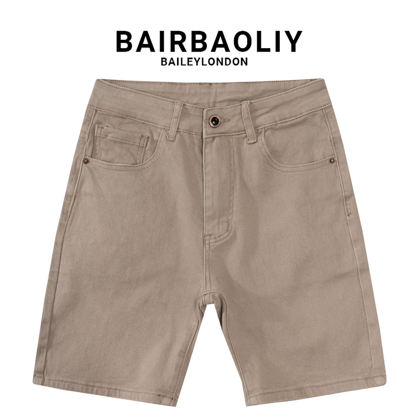 BAIRBAOLIY/柏堡里高端薄款牛仔短裤男修身夏季直筒时尚休闲中裤