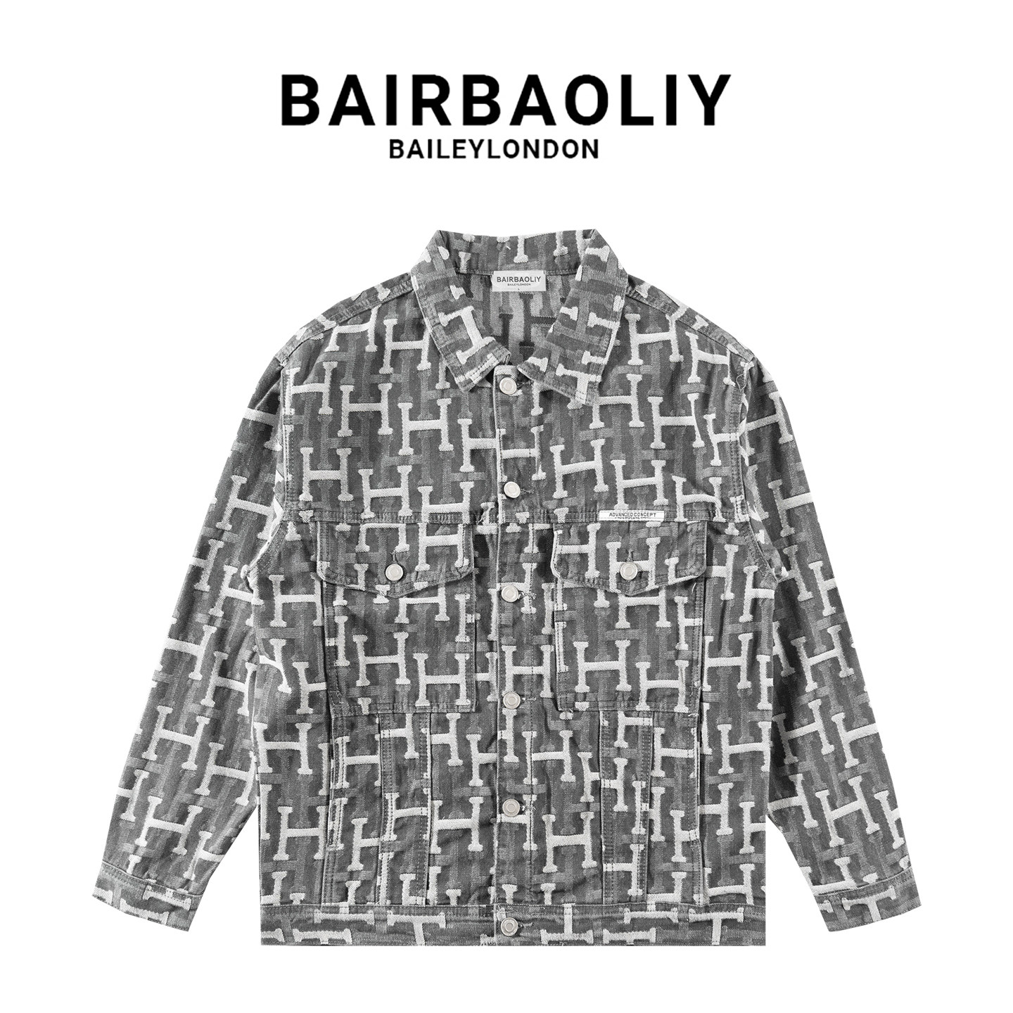 BAIRBAOLIY时尚高端提花夹克男士2025新款复古百搭休闲牛仔外套潮