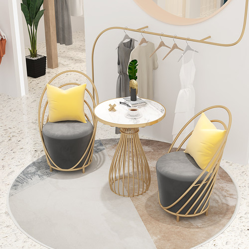 网红美容院沙发服装甜品奶茶店y咖啡厅休息区卡座洽谈桌椅茶几组