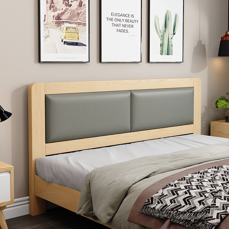 软包靠背床头板单买靠垫欧式实木双人简约现代P环保多功能储物床