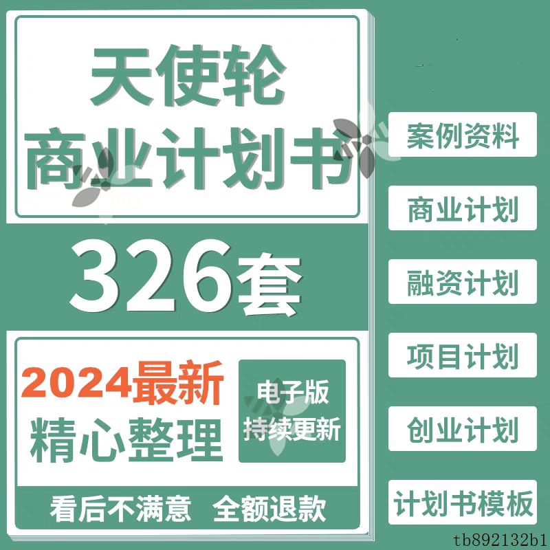 天使轮A轮商业计划书创业公司项目融资商业计划成功案例方案模板