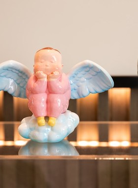 默境 稀奇瞿广慈雕塑天使比比-梦想家手绘玻璃钢精美可爱摆件礼物