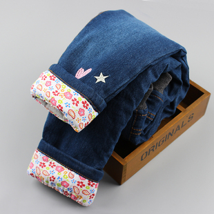 儿童牛仔裤加厚加棉保暖裤冬季2022新款一条过冬女童超厚加绒裤子