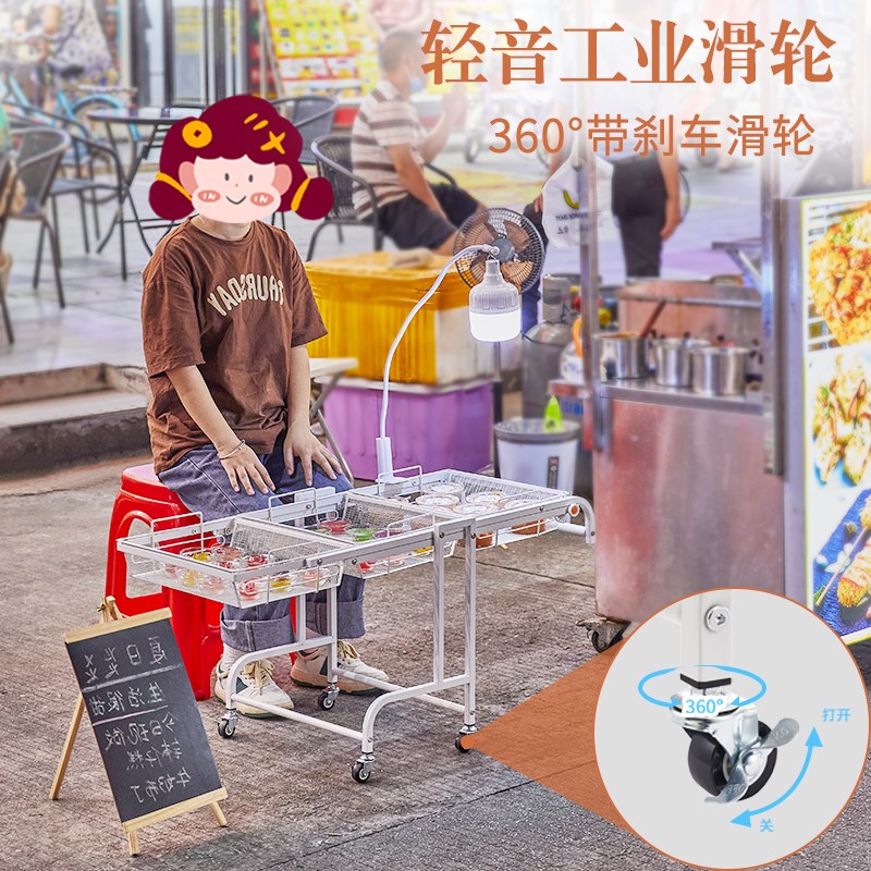 夜市摆摊小推车可折叠可移动摆花小物品可平放展示多功能收纳架子